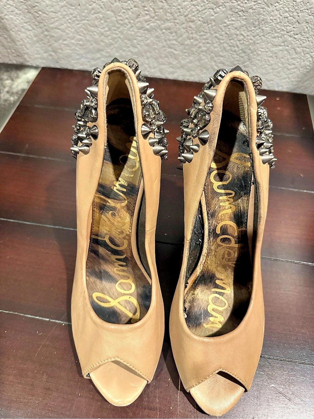 Vintage Sam Edelman Brown Spiked Heels